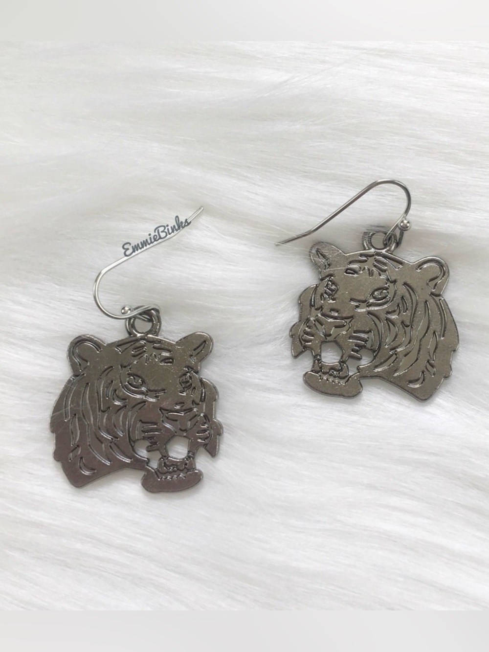 New Golden Etched Tiger Earrings | Auburn Tigers | LSU | Clemson Mascot Football - Picture 6 of 16
